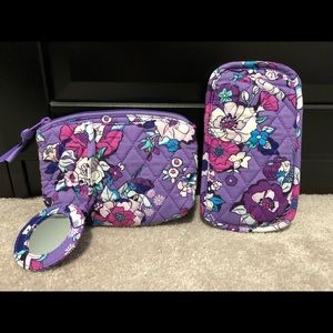 NWOT Vera Bradley factory cosmetic bag and eyeglass case